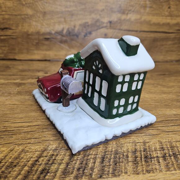 Christmas Holiday Salt Pepper Shaker set with base House Truck and Tree - Picture 6 of 11